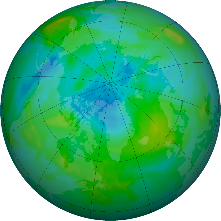 Arctic ozone map for 05 September 1985